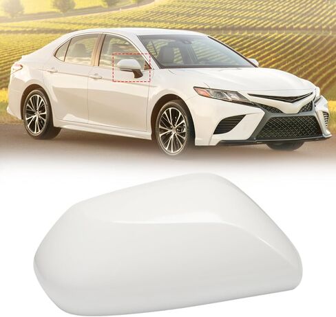 ABS Material Right Passenger Side Mirror Cover Cap (White), Rearview Mirror Cover Cap, Fits Camry 2018 2019 2020 2021 2022 2023 2.5L L4, Replaces #87915-06130 in Saudi Arabia