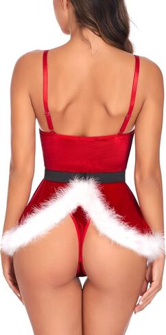 Avidlove Christmas Lingerie for Women Sexy Santa Costume For Women V Neck Velvet Lingerie in Saudi Arabia