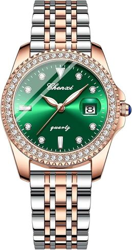 FANMIS Luxury Women's Classic Crystal Diamond Bracelet Watch Elegant Small Face Stainless Steel Waterproof Watch Business Dress Watch for Ladies Girls in Saudi Arabia