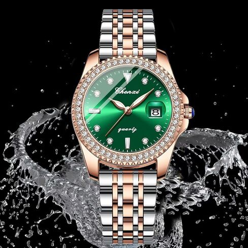 FANMIS Luxury Women's Classic Crystal Diamond Bracelet Watch Elegant Small Face Stainless Steel Waterproof Watch Business Dress Watch for Ladies Girls in Saudi Arabia