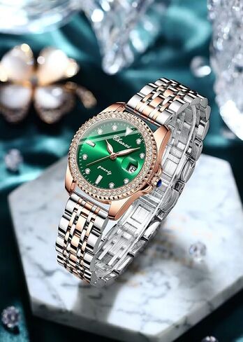 FANMIS Luxury Women's Classic Crystal Diamond Bracelet Watch Elegant Small Face Stainless Steel Waterproof Watch Business Dress Watch for Ladies Girls in Saudi Arabia