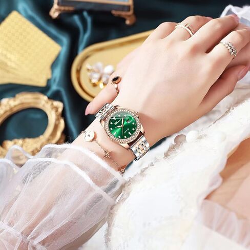 FANMIS Luxury Women's Classic Crystal Diamond Bracelet Watch Elegant Small Face Stainless Steel Waterproof Watch Business Dress Watch for Ladies Girls in Saudi Arabia