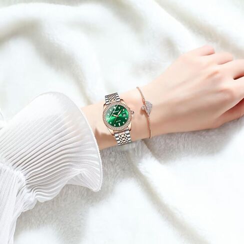 FANMIS Luxury Women's Classic Crystal Diamond Bracelet Watch Elegant Small Face Stainless Steel Waterproof Watch Business Dress Watch for Ladies Girls in Saudi Arabia