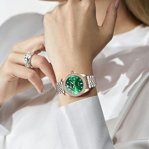 FANMIS Luxury Women's Classic Crystal Diamond Bracelet Watch Elegant Small Face Stainless Steel Waterproof Watch Business Dress Watch for Ladies Girls in Saudi Arabia