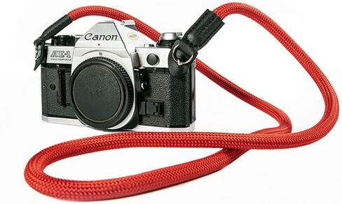 حزام الكتف والرقبة للكاميرا، حزام تسلق بحبل دائري لكاميرات Canon Nikon Sony Fujifilm Olympus Panasonic Pentax Samsung بدون مرآة وكاميرات DSLR - أحمر in Kuwait