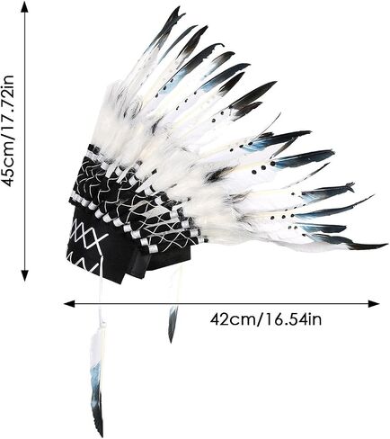 Indian Headdress Headband for Native American Costume,Indian Style Headdress,Adult Headband- Headpiece Fashion Elegant Party Photo Props in Saudi Arabia