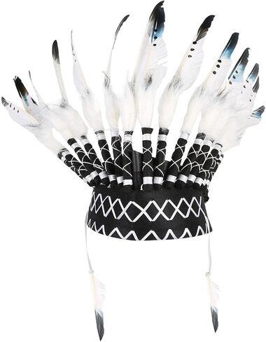 Indian Headdress Headband for Native American Costume,Indian Style Headdress,Adult Headband- Headpiece Fashion Elegant Party Photo Props in Saudi Arabia