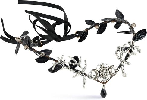 Flower Crown Fairy Leaf Circlet Boho Renaissance Costume Women Handmade Accessories Halloween Girls Cosplay Elf Ears in Saudi Arabia