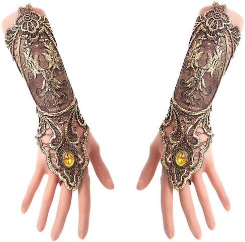 MineSign Halloween Costumes Fingerless Gloves Lace Bracelet Party Wedding Bridal in Saudi Arabia