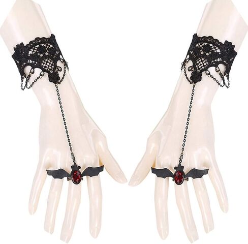 MineSign Halloween Costumes Fingerless Gloves Lace Bracelet Party Wedding Bridal in Saudi Arabia