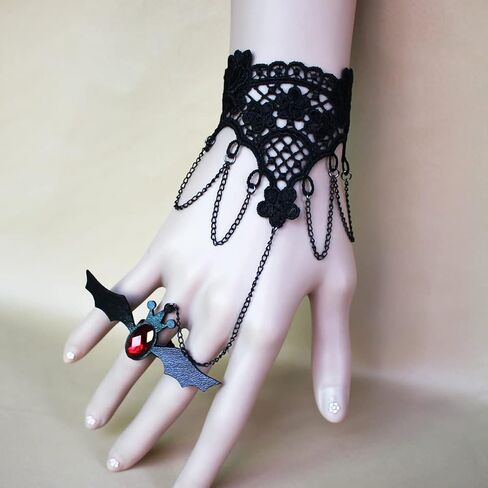 MineSign Halloween Costumes Fingerless Gloves Lace Bracelet Party Wedding Bridal in Saudi Arabia