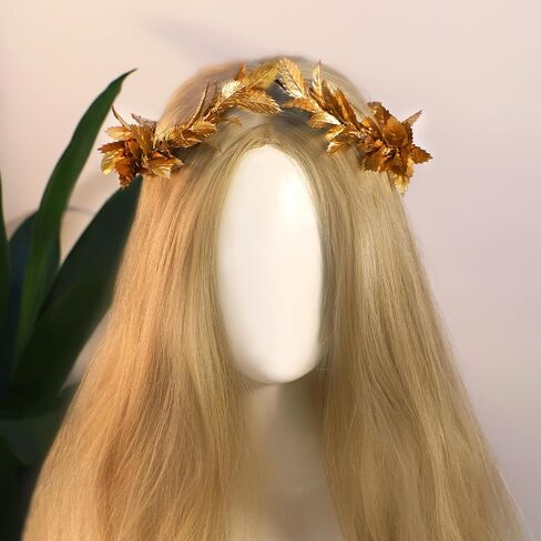 Woodland Gold Laurel Crown - Greek Forest Headpiece Elf Leaf Circlet for Adult Renaissance Cosplay Toga Costume in Saudi Arabia
