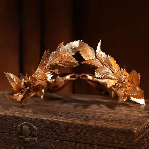 Woodland Gold Laurel Crown - Greek Forest Headpiece Elf Leaf Circlet for Adult Renaissance Cosplay Toga Costume in Saudi Arabia