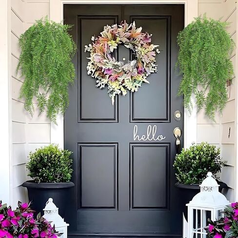 4-Pack Artificial Hanging Plants - UV Resistant Fake Boston Ferns for Indoor Outdoor Room Wall Wedding Patio Porch Decor in Saudi Arabia