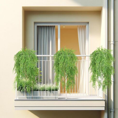 4-Pack Artificial Hanging Plants - UV Resistant Fake Boston Ferns for Indoor Outdoor Room Wall Wedding Patio Porch Decor in Saudi Arabia