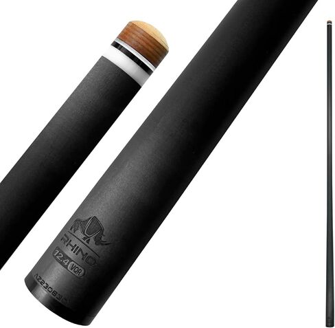 RHINO - 30" / Quick Release (VQR) Carbon Pool Cue Single Shaft, Tip 11.8mm,12.2mm,12.4mm,12.5mm,12.6mm,12.7mm,12.8mm,12.9mm,10.5mm Low Deflection Technology, pro taper, Easy to play in Saudi Arabia