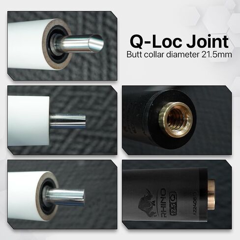 RHINO - 30" / Q-loc Carbon Pool Cue Single Shaft, Tip 11.8mm. Low Deflection Technology, Ultra-Smooth, Easy to Control, pro Taper in Saudi Arabia