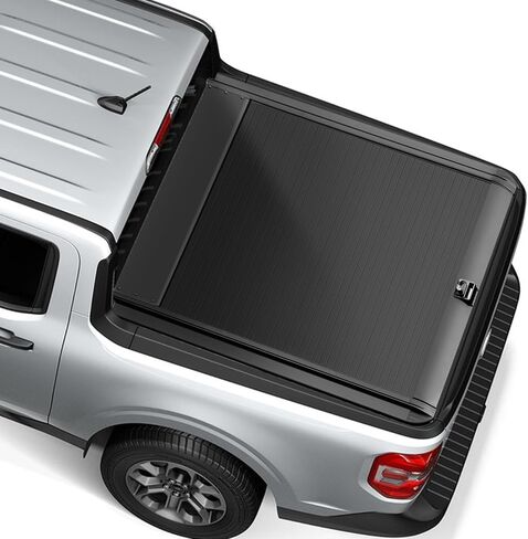 غطاء تونيو لسرير الشاحنة قابل للسحب متوافق مع 2022 20223 2024 Maverick 4'6 "/54.4'' غطاء سرير شاحنة من الألومنيوم قفل بكلمة مرور in Kuwait