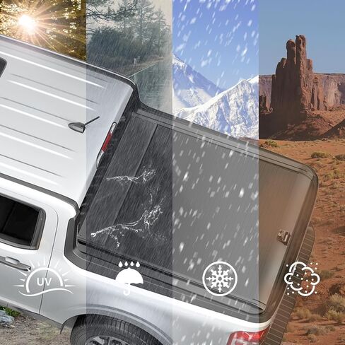 غطاء تونيو لسرير الشاحنة قابل للسحب متوافق مع 2022 20223 2024 Maverick 4'6 "/54.4'' غطاء سرير شاحنة من الألومنيوم قفل بكلمة مرور in Kuwait