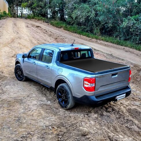 غطاء تونيو لسرير الشاحنة قابل للسحب متوافق مع 2022 20223 2024 Maverick 4'6 "/54.4'' غطاء سرير شاحنة من الألومنيوم قفل بكلمة مرور in Kuwait