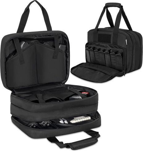 حقيبة نطاق بندقية تكتيكية لـ 4 مسدسات وذخيرة، وحقيبة مسدس واق من المطر مع 7 فتحات للمجلات ورقعة علم الولايات المتحدة لممارسة رياضة الرماية والصيد في الهواء الطلق in Kuwait