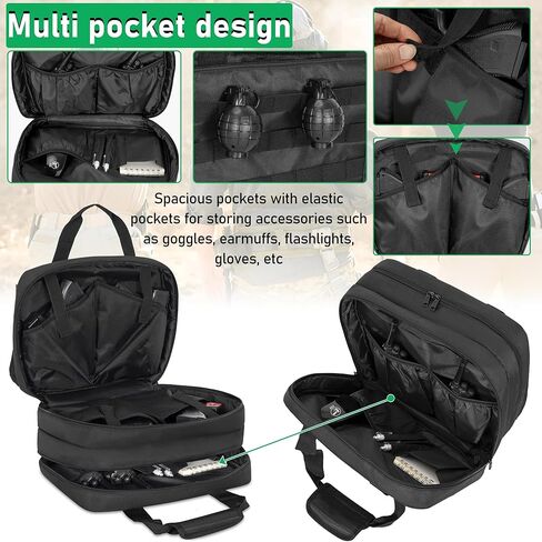 حقيبة نطاق بندقية تكتيكية لـ 4 مسدسات وذخيرة، وحقيبة مسدس واق من المطر مع 7 فتحات للمجلات ورقعة علم الولايات المتحدة لممارسة رياضة الرماية والصيد في الهواء الطلق in Kuwait