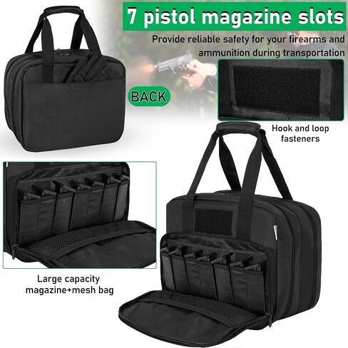 حقيبة نطاق بندقية تكتيكية لـ 4 مسدسات وذخيرة، وحقيبة مسدس واق من المطر مع 7 فتحات للمجلات ورقعة علم الولايات المتحدة لممارسة رياضة الرماية والصيد في الهواء الطلق in Kuwait