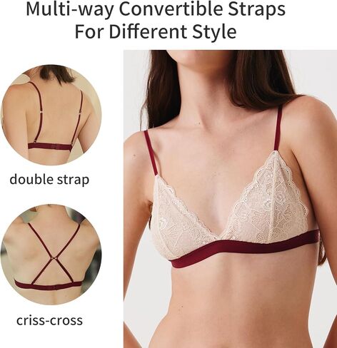 Women’s Floral Lace Bra, Wireless Triangle Bralette for A-BCup in Saudi Arabia