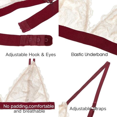 Women’s Floral Lace Bra, Wireless Triangle Bralette for A-BCup in Saudi Arabia