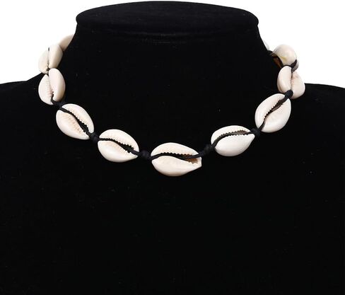 Shell Necklace Natural Pearl Choker Necklace Adjustable Seashell Necklac Handmade Shell Clavicle Necklace Summer Hawaiian Style Braided Rope Natural Shell Necklace Boho Beach Jewelry for Women Girls in Saudi Arabia