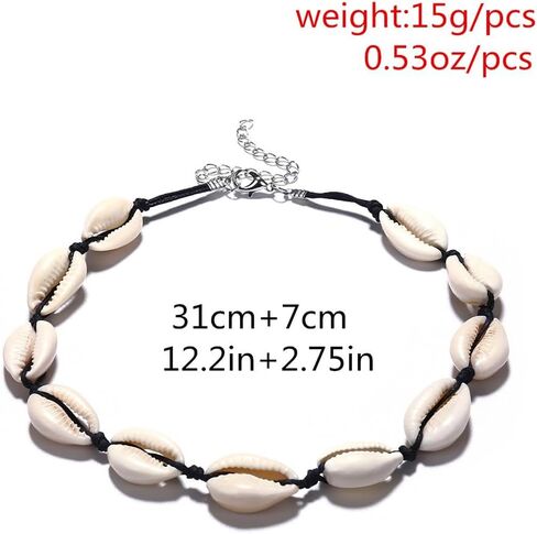 Shell Necklace Natural Pearl Choker Necklace Adjustable Seashell Necklac Handmade Shell Clavicle Necklace Summer Hawaiian Style Braided Rope Natural Shell Necklace Boho Beach Jewelry for Women Girls in Saudi Arabia