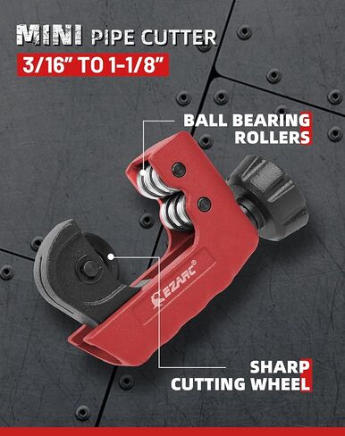 قاطع الأنابيب EZARC - مجموعة قطع الأنابيب مع قاطع أنبوب صغير، أداة قطع الأنابيب النحاسية 3/16 بوصة إلى 2 بوصة القطر الخارجي لقطع أنبوب الألومنيوم PVC الرفيع المصنوع من الفولاذ المقاوم للصدأ in Kuwait