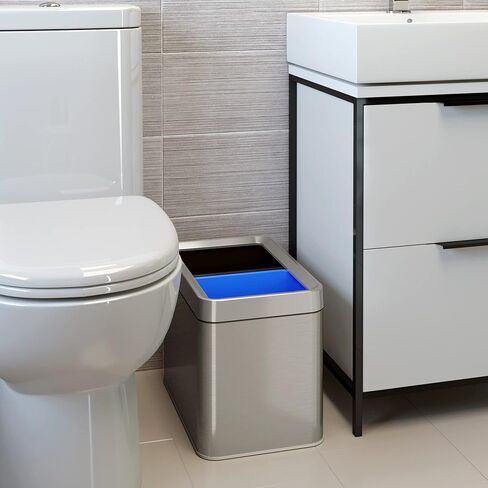 iTouchless 3 Gallon Bathroom Sensor Trash Can, 10 Liter Touchless Small Automatic Slim Garbage Bin with Lid, Smart Narrow Motion Control Commercial Waste Basket for Office, Bedroom, White in Saudi Arabia