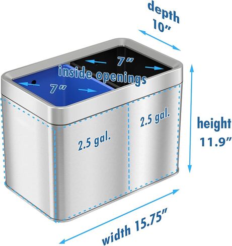iTouchless 3 Gallon Bathroom Sensor Trash Can, 10 Liter Touchless Small Automatic Slim Garbage Bin with Lid, Smart Narrow Motion Control Commercial Waste Basket for Office, Bedroom, White in Saudi Arabia
