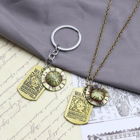 2 Pcs Anime One Piece Necklace and Keychain for Men,Skeleton The Straw Hat Pirates Rope Key Chain Cosplay in Saudi Arabia