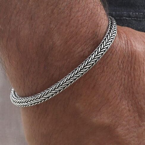 CHARMING - 925 Sterling Silver 3.5MM / 5MM Unisex Foxtail Bracelet - Sizes 6 to 10.5 inches in Saudi Arabia
