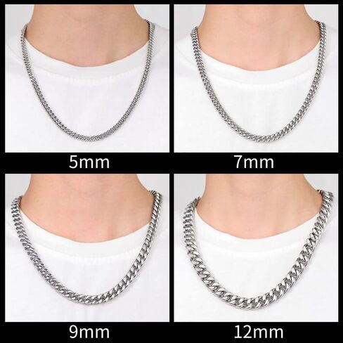 ChainsHouse 9 مم 22 بوصة قلادة سلسلة كوبية للرجال 21 سم in Kuwait