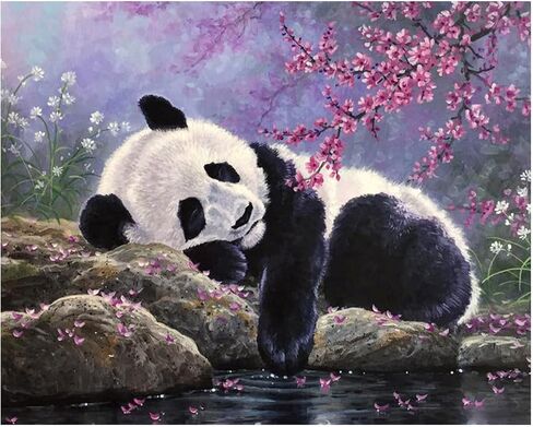 MXJSUA Diamond Art Painting Kits for Adults, Square Full Drill Diamond Art Painting Kits 5D DIY Diamond Art Painting by Number Kits Diamond Art Kits for Home Wall Decor Sleeping Panda 12x16 Inch in Saudi Arabia