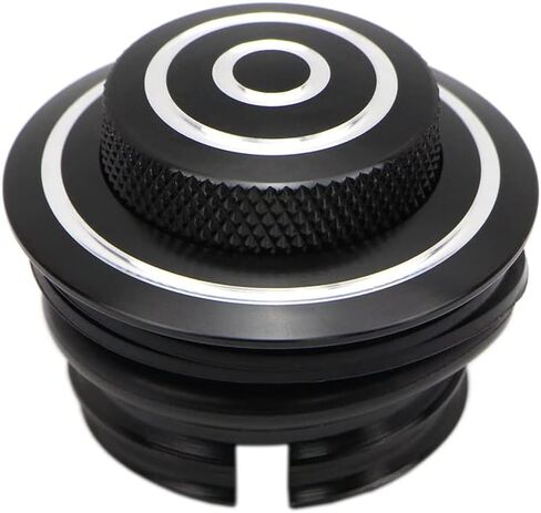 Motorcycle Pop-up Fuel Gas Storage Cap Exhaust Port Fuel Tank Compatible with Harley Davidson Dyna Softail Vented Thread Cap Cover Screw Modified (Push-Type,Black with Silver Edge) in Saudi Arabia