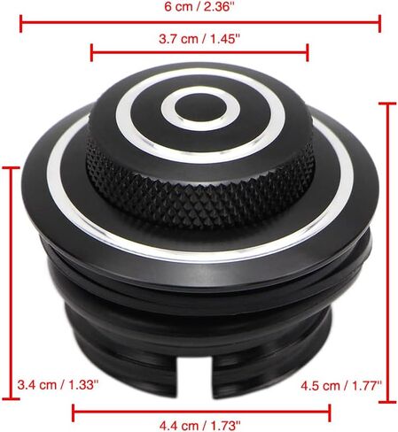 Motorcycle Pop-up Fuel Gas Storage Cap Exhaust Port Fuel Tank Compatible with Harley Davidson Dyna Softail Vented Thread Cap Cover Screw Modified (Push-Type,Black with Silver Edge) in Saudi Arabia