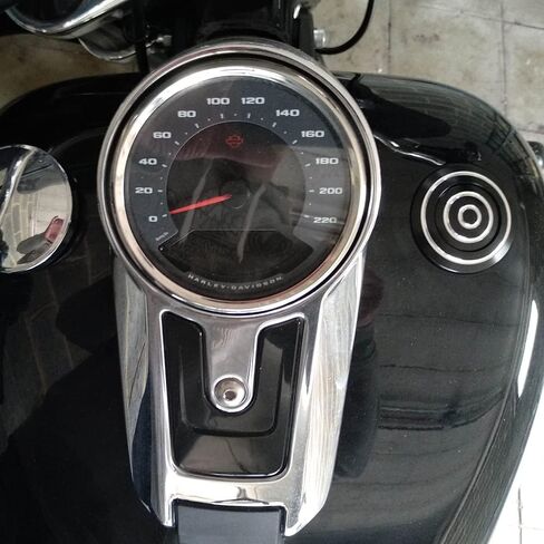 Motorcycle Pop-up Fuel Gas Storage Cap Exhaust Port Fuel Tank Compatible with Harley Davidson Dyna Softail Vented Thread Cap Cover Screw Modified (Push-Type,Black with Silver Edge) in Saudi Arabia
