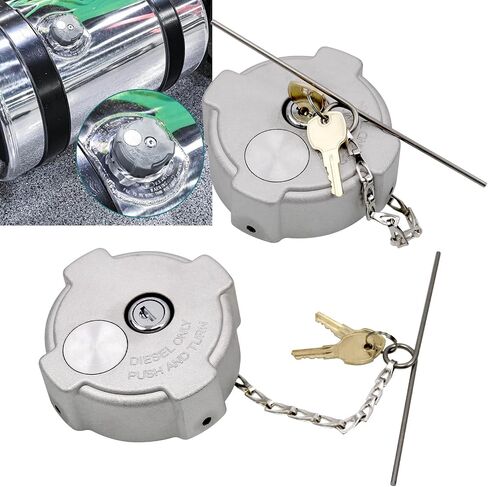 RYANSTAR RACING 2Pack Locking Diesel Fuel Caps Compatible with Freightliner Cascadia, 1/4 Quarter Turn Aluminum for 3 Inch Semi Truck Gas Tank Cap with 4 Keys Replace 03-37017-002 600149 in Saudi Arabia