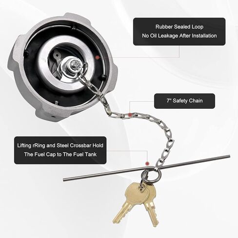 RYANSTAR RACING 2Pack Locking Diesel Fuel Caps Compatible with Freightliner Cascadia, 1/4 Quarter Turn Aluminum for 3 Inch Semi Truck Gas Tank Cap with 4 Keys Replace 03-37017-002 600149 in Saudi Arabia
