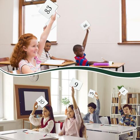 32 حزمة من مجاذيف المسح الجاف، لوحة الإجابة البيضاء، مجموعة مجداف بلاستيكية محمولة على الوجهين، مجموعة مجداف بلاستيكية محمولة مع أقلام السبورة وممحاة السبورة البيضاء للطلاب في الفصول الدراسية للتصويت على العطاءات (مربع) in Saudi Arabia