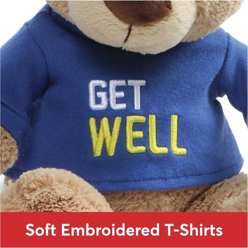 GUND Get Well T-Shirt Message Teddy Bear Stuffed Animal Plush, Blue, 12.5" in Saudi Arabia