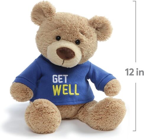 GUND Get Well T-Shirt Message Teddy Bear Stuffed Animal Plush, Blue, 12.5" in Saudi Arabia