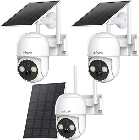 WOOLINK 4MP Solar Security Camera Wireless Outdoor, 2.5K Pan/Tilt Rechargeable Battery Powered Camera, 2.4Ghz WiFi Camera for Home Security, Motion Detection, 2-Way Talk, Color Night Vision, Cloud/SD in Saudi Arabia