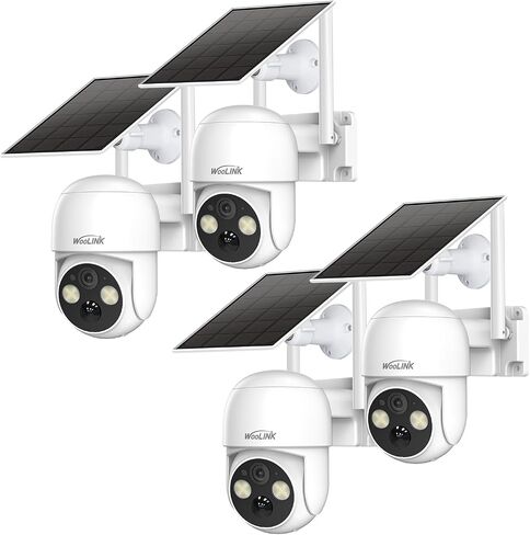 WOOLINK 4MP Solar Security Camera Wireless Outdoor, 2.5K Pan/Tilt Rechargeable Battery Powered Camera, 2.4Ghz WiFi Camera for Home Security, Motion Detection, 2-Way Talk, Color Night Vision, Cloud/SD in Saudi Arabia