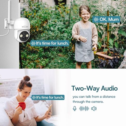 WOOLINK 4MP Solar Security Camera Wireless Outdoor, 2.5K Pan/Tilt Rechargeable Battery Powered Camera, 2.4Ghz WiFi Camera for Home Security, Motion Detection, 2-Way Talk, Color Night Vision, Cloud/SD in Saudi Arabia