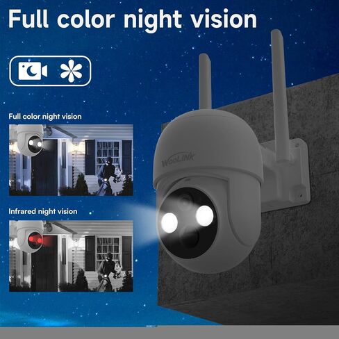 WOOLINK 4MP Solar Security Camera Wireless Outdoor, 2.5K Pan/Tilt Rechargeable Battery Powered Camera, 2.4Ghz WiFi Camera for Home Security, Motion Detection, 2-Way Talk, Color Night Vision, Cloud/SD in Saudi Arabia
